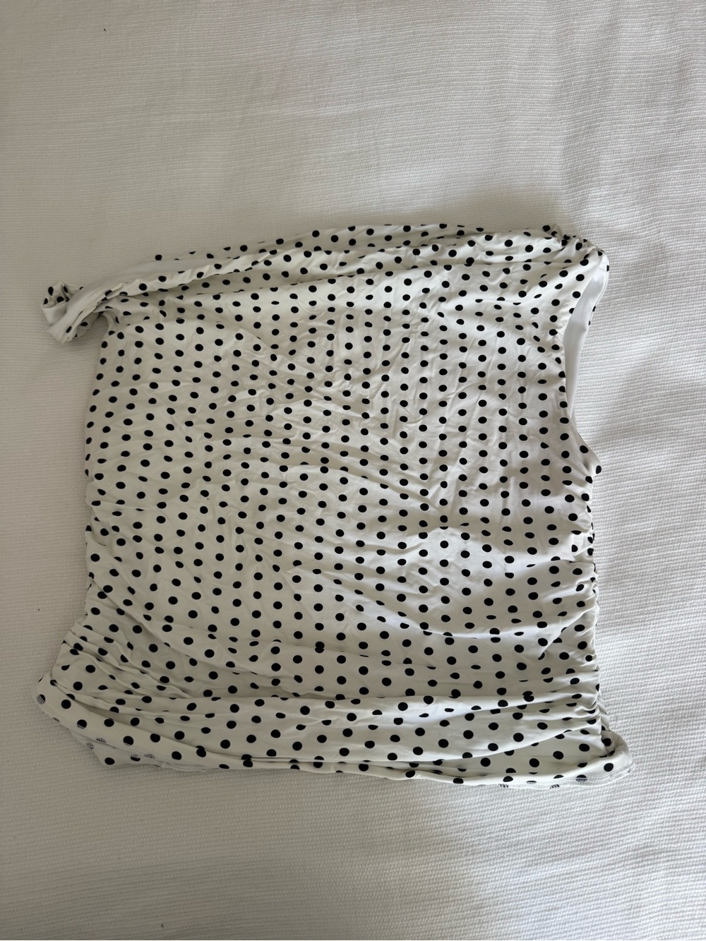 White Polka Dot Off-Shoulder Top
